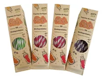 Comprar Popotes De Papel Biodegradables 4 Cajas De 50 Popotes Color Colores