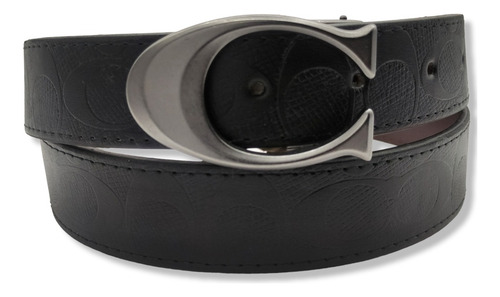 Cinturon Coach Doble Vista Reversible Hombre Mujer Unisex Color Troquelado Diseño De La Tela Hebilla C Talla G (125cm)