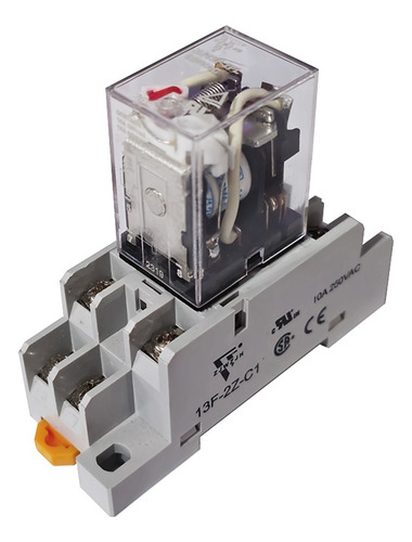 Relevador 8 Pines Faston 187 Con Base Bobina 110v