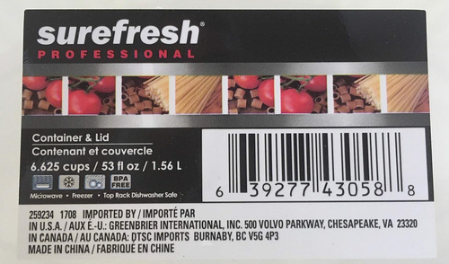 Sure Fresh - Recipiente De Alimentos Ovalado Profesional Con