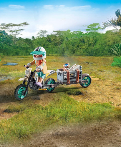 Playmobil Trex Dinosaurio + Figura Exp. Moto 46pcs 71524 T-rex Dinosaurio