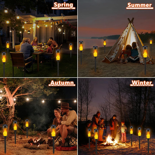 12 Luces Solares Al Aire Libre Impermeables, Antorchas Tiki