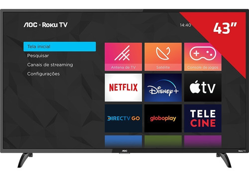 Smart Tv 43'' Led Full Hd Roku Wifi Hdmi 43s5195 Aoc Bivolt