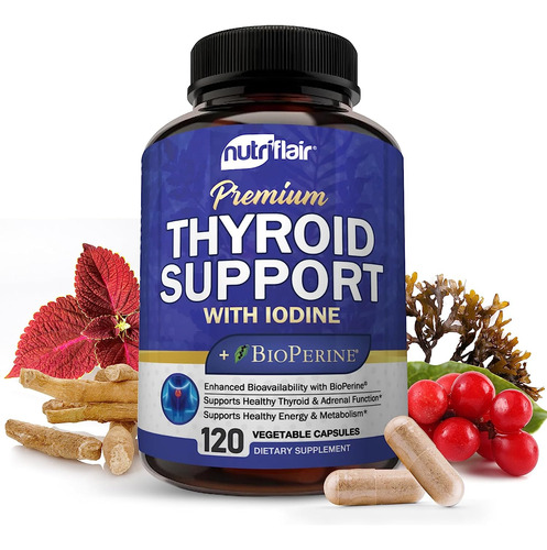 Thyroid Support Tiroides 120 Capsulas Con Kelp Magnesio Zinc