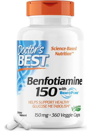 Benfotiamina 150 Con Benfopure Doctor's Best 360 Veggie Caps