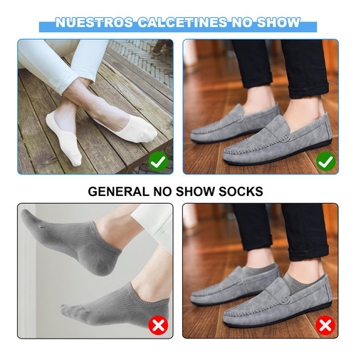 Calcetines Invisibles Para Hombre De Algodon, 12