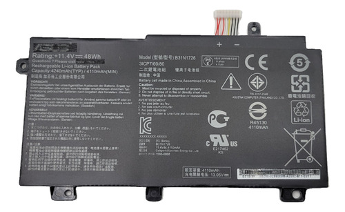 Batería B31n1726 Para Laptop Asus 48wh 11.4v 4240 Mah