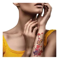 Comprar Tafly Mariposa Flor Tatuaje Rojo Etiqueta Engomada Del Para