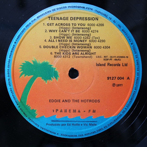 Imagem 3 de 4 de Lp Vinil Vg+ Eddie And The Hot Rods Teenage Depression Br 76