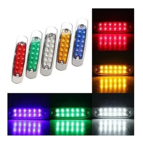 Foco Ultrafino 12 Led Señalizador Lateral Camión 2 Unidades 