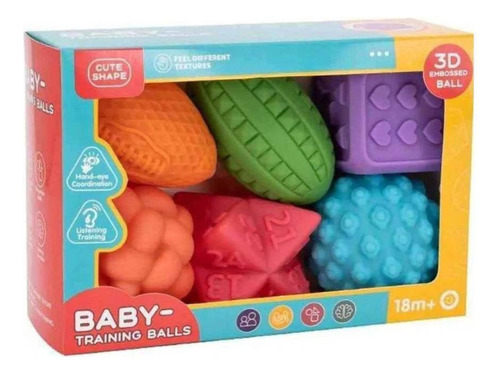 Set 6 Pelotas Sensoriales Silicona Para Bebes Estimulante #2