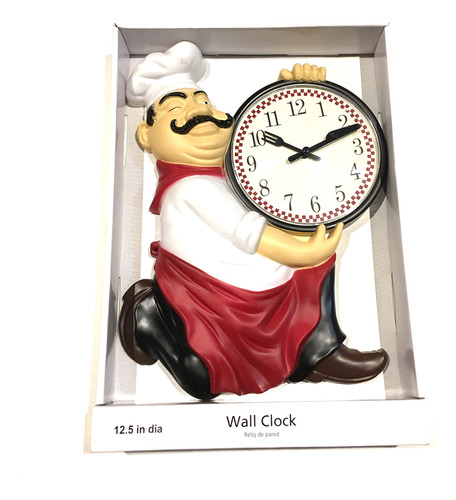 Fat Chef Reloj De Pared Con Cuchillo Y Tenedor De Sujeción D