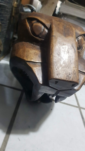 Imagen 2 de 2 de Cabeza De Jaguar Tallada En Madera