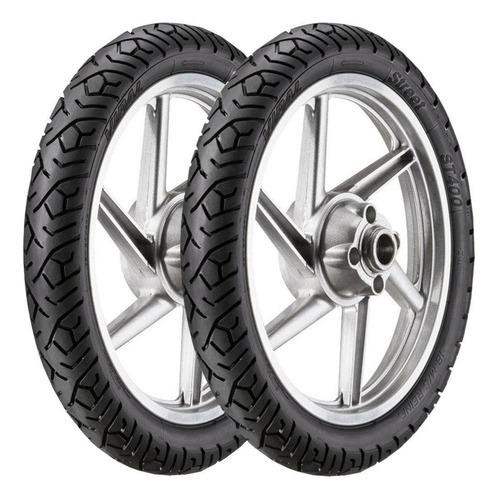 Par 2 Pneus Honda Cg Titan Ybr 90/90-18 St400 Vipal