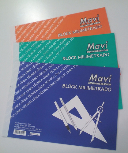 Block De Papel Milimetrado 20 Hojas Mavi Din A-4, Nuevos