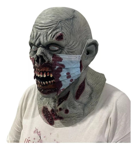 Terrorífico Gorro De Látex Con Forma De Zombi Y Máscara