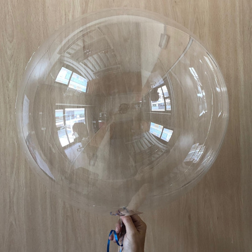Globo 45cm Transparente Burbuja Apto Confetti Led Helio