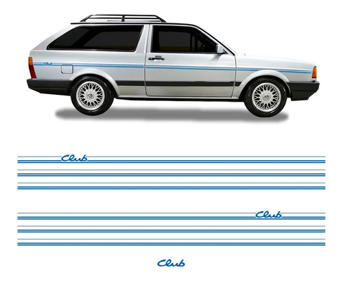 Kit Adesivo Faixa Lateral Volkswagen Parati Club 1989 Azul