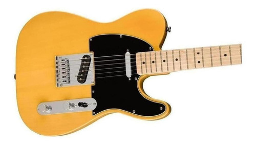 Telecaster da série Squier Affinity, loiro amanteigado, material para guitarra e escala de ácer, orientação à direita, amarelo