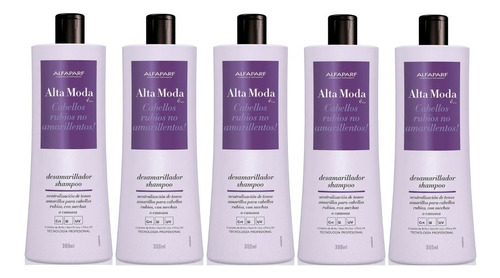 5 Alfaparf Alta Moda Shampoo Anti Reflex Desamarillador X300