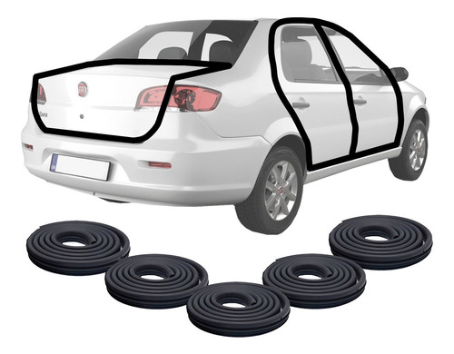 Combo 3 Burletes Baul Fiat Siena 5 Puertas Regalo Premium