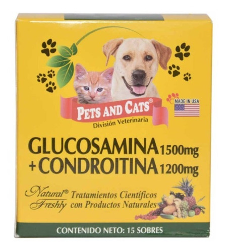Imagen 1 de 2 de Glucosamina + Condroitina Para Perros Y Gatos X 15 Sobres