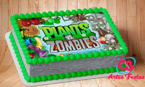 Plants vs Zombies Papel de Arroz Comestível A4 Retangular 20x30cm mod. 02  em Promoção na Americanas