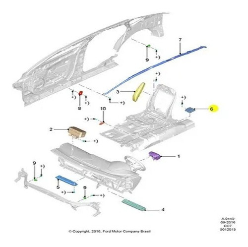 Imagem 3 de 4 de Modulo De Controle Do Air Bag Ford Fusion ( Original)