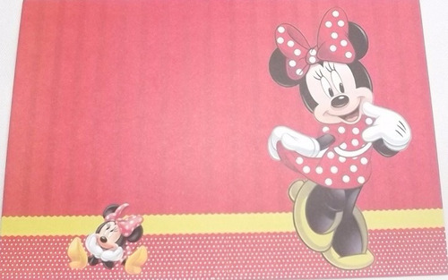 8 Convites Aniversário Infantil Festa Tema Minnie Mouse