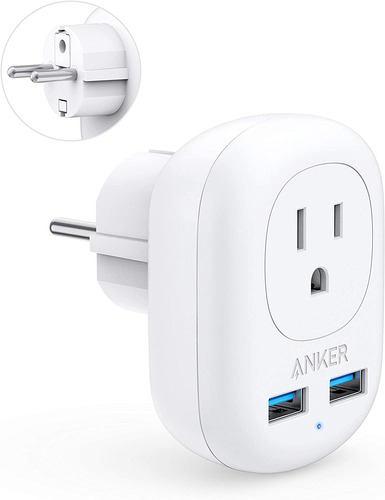 Adaptador De Viaje Europeo Anker Powerextend Usb