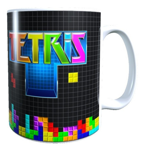 Taza Diseño Juego Clásico Tetris, Imagen Alta Calidad