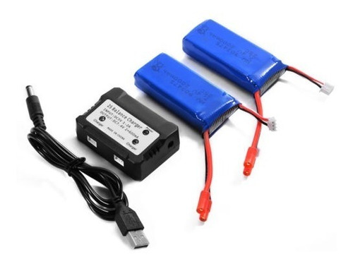 2pcs 7.4v 2000mah 25 C Redondo Enchufe Batería Lipo Para Sym