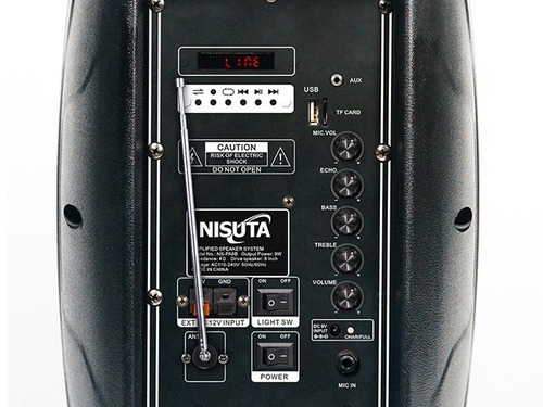 Parlante Bluetooth Portatil Nisuta Ns-pa8b Microfono Bateria