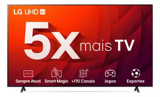 Smart TV 65" 4K LG UHD ThinQ AI 65UR8750PSA HDR Bluetooth Alexa Google Assistente Airplay2 3 HDMI Preto