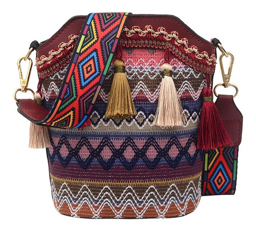 Bolsos De Hombro Bordados Para Mujer, Bandolera Hippie [u]