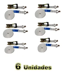 Comprar 6 Cinta Catraca Amarração Carga 5 Ton Cinta 12 Metros 50mm no Mercado Livre