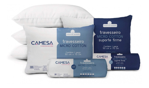 Imagem 4 de 9 de Kit 6 Travesseiro Micro Cotton Suporte Firme