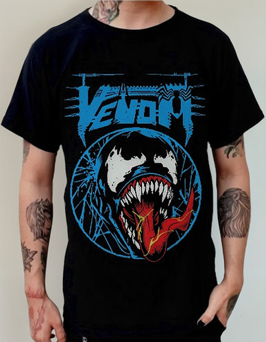 Playera Super Heroes Marvel Venom Vintage Colección