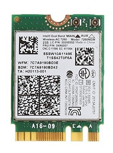 Tarjeta Wifi Laptop Doble Banda Intel Ac7260 2,4/5g Bt 4.0 