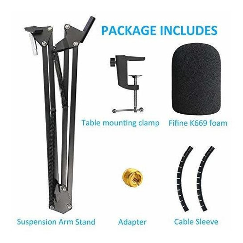 K669 Soporte Para Microfono Cable Fifine 669b Usb Podcast