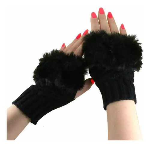 En Stock Abfa Shop Guantes Mitones Kawaii Peluche Negro