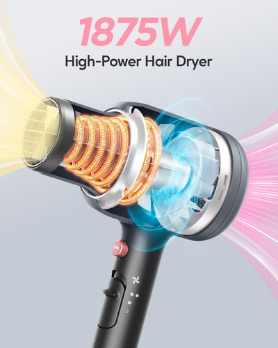 Secador De Pelo Iónico Wavytalk Con Difusor Para Cabello Riz