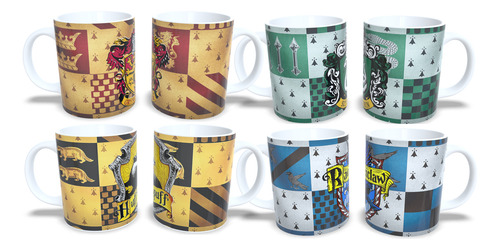 Tazas Harry Potter 4 Casas Gryffindor, Slytherin, Hufflepuff