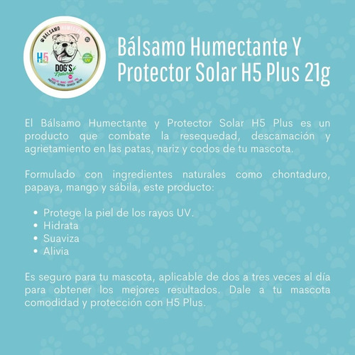Imagen 4 de 4 de Balsamo Y Protector Solar Dogs - Unidad a $56999