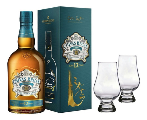 Whisky Chivas Regal Mizunara + 2 Copas De Cata De Cristal 