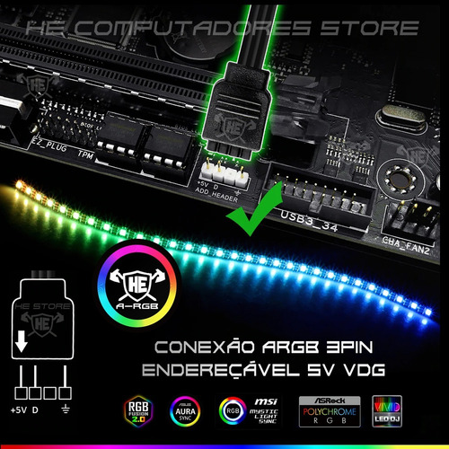 Hub Rgb Splitter Placa Mãe 3 Pinos 5v Asrock Biostar Pro