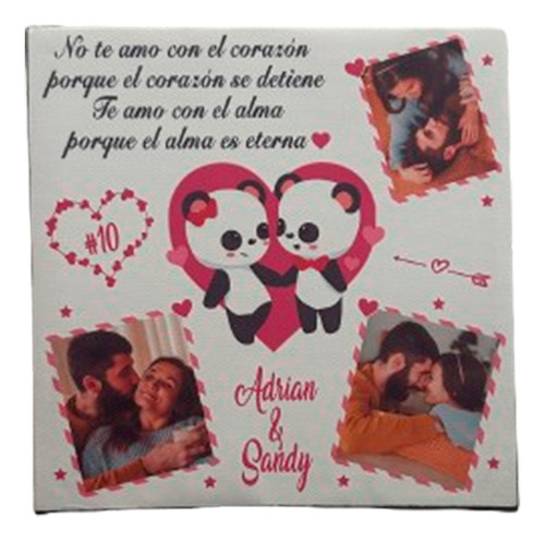 Cuadro Canvas Casamiento Amor Novios Personalizado 30x20