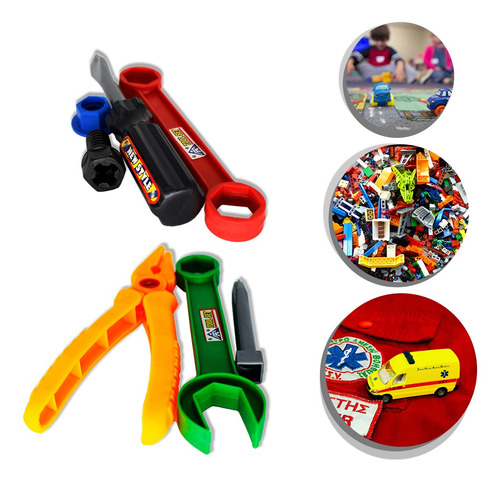Imagem 3 de 6 de Kit Ferramenta Infantil Conjunto De 7 Peças 123 Útil