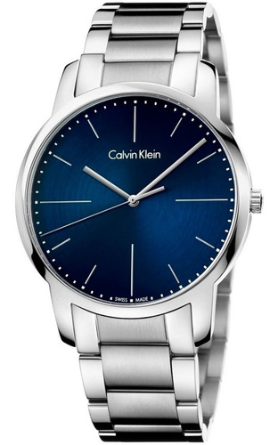 Reloj Calvin Klein City Hombre K2g2g1zn Plateado Azul Oscuro