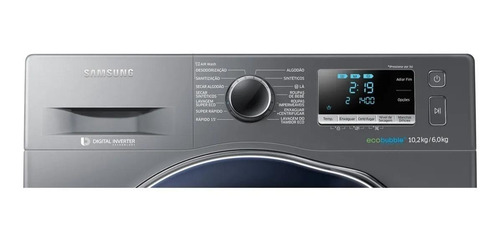 Imagen 4 de 4 de Lavasecarropas automático Samsung WD6000 WD10J6410A inverter inox look 10.2kg 220 V